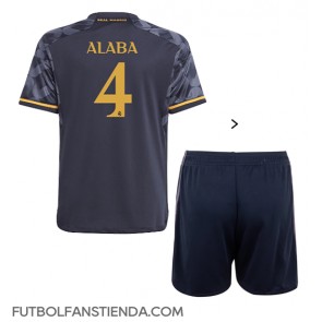 Real Madrid David Alaba #4 Segunda Equipación Niños 2023-24 Manga Corta (+ Pantalones cortos)